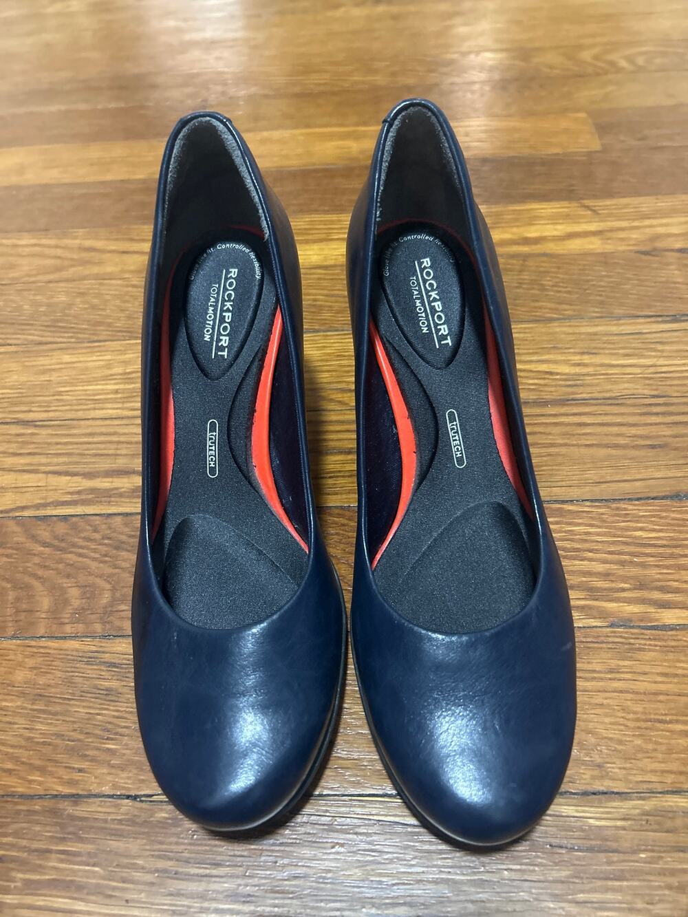 Rockport Totalmotion True Tech Comfort Work Office Navy Leather Pump Shoes 6M